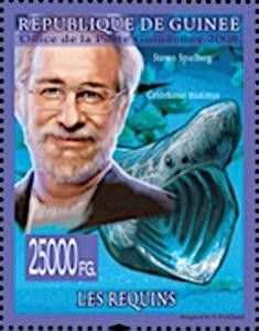Steven Spielberg and Basking Shark (Cetorhinus maximus)