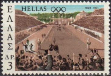 1896 Marathon Race - Spyros Louis at the finish line