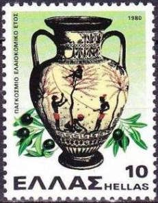 The World Olive Oil Year - Vase and olive branch