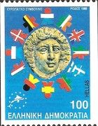Rhodian coin with flags of member states