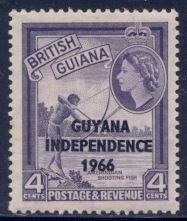 Amerindian Shooting Fish overprinted