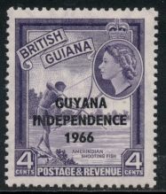 Amerindian Shooting Fish overprinted