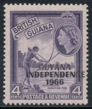 Amerindian Shooting Fish overprinted