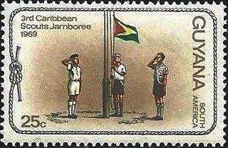 Scouts Raise Flag of Guyana