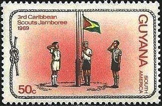 Scouts Raise Flag of Guyana