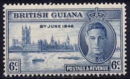 King George VI and Houses of Parliament, London