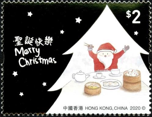 Santa Eating Dim Sum