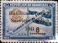 Flag and Seal of Honduras overprinted