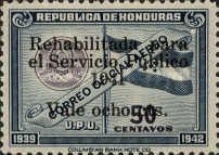 Flag and Seal of Honduras overprinted