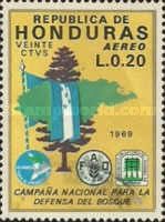 Flag and map of Honduras, Conifer