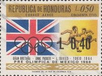 British flag and women runners Surcharged