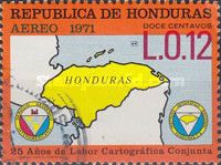 Map of Honduras and Society Emblem