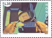 UPAEP "Stamp" Under Magnifying Glass