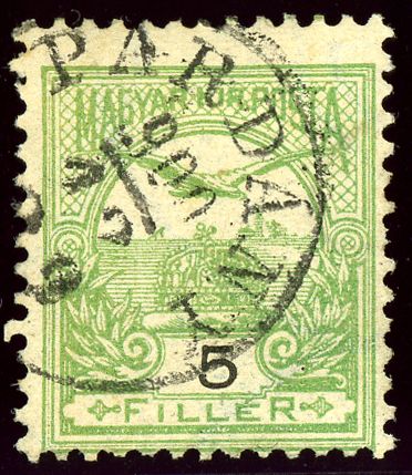 Mythical Bird Turul Flying over Crown of St. Stephen