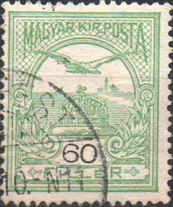 Mythical Bird Turul Flying over Crown of St. Stephen