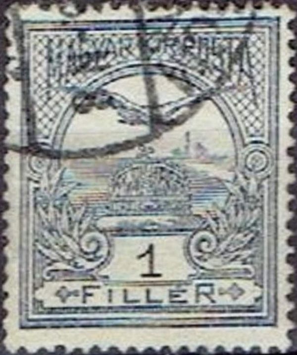 Mythical Bird Turul Flying over Crown of St. Stephen