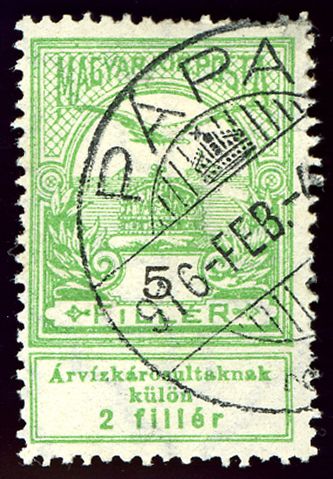 Mythical Bird Turul Flying over Crown of St. Stephen