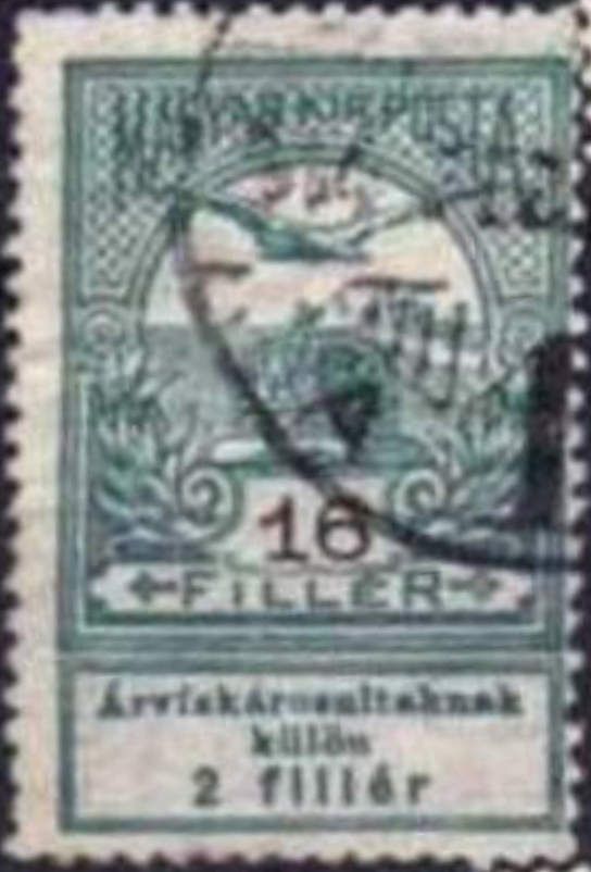 Mythical Bird Turul Flying over Crown of St. Stephen
