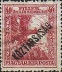 Mythical bird Turul with 'Republic' overprint