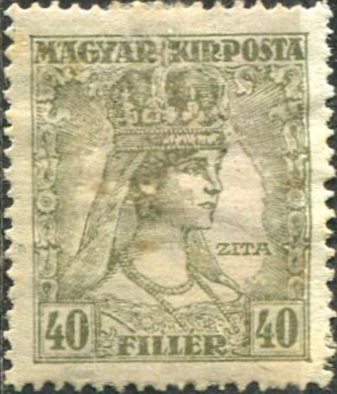 Queen Zita with 'Republic' overprint