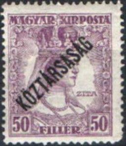 Queen Zita with 'Republic' overprint