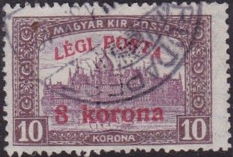 Parliament building with 'Air post' overprint