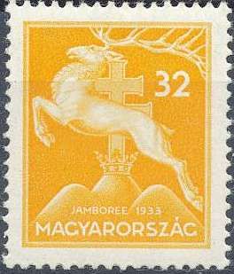 Leaping stag and double cross