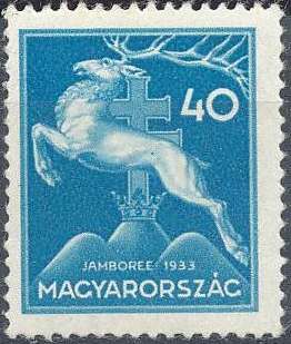 Leaping stag and double cross