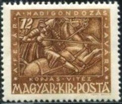 Knight on horseback attacking