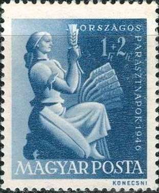 Woman with ear of wheat