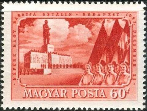 Marching past the Stalin monument