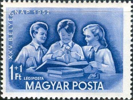 Stamp collecting children