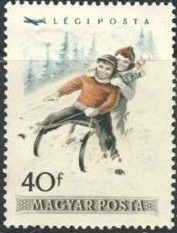 Two Children Sledding