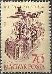 Airliner over City Hall, Győr