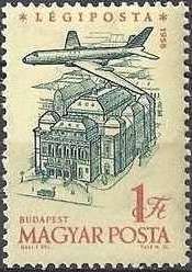 Airliner Tupolev Tu 104 over Opera House, Budapest