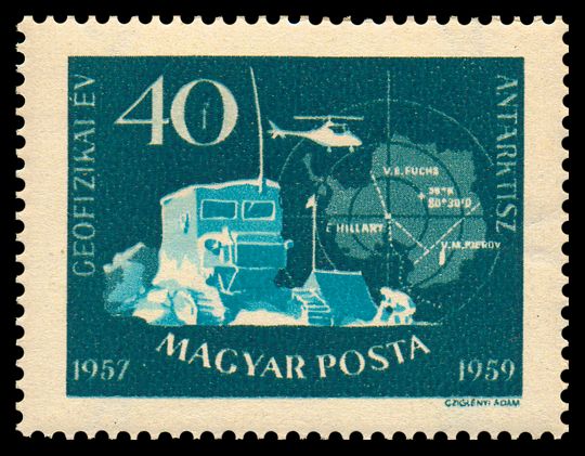 Soviet Antarctic Camp and Map of Pole