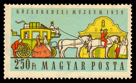 Mail Coach in Front of Building