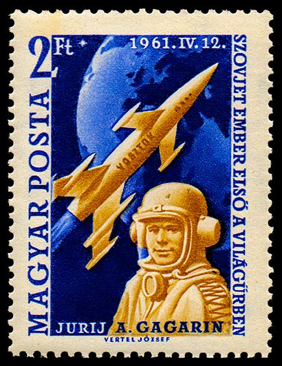 Yuri A. Gagarin, rocket & globe