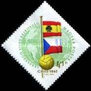 Flags of Spain and Czechoslovakia