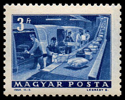 P.O. parcel conveyor
