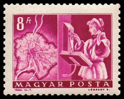 Map of Budapest and Telephonist