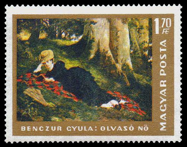 Woman Reading in a Forest, Gyula Benczúr (1875)