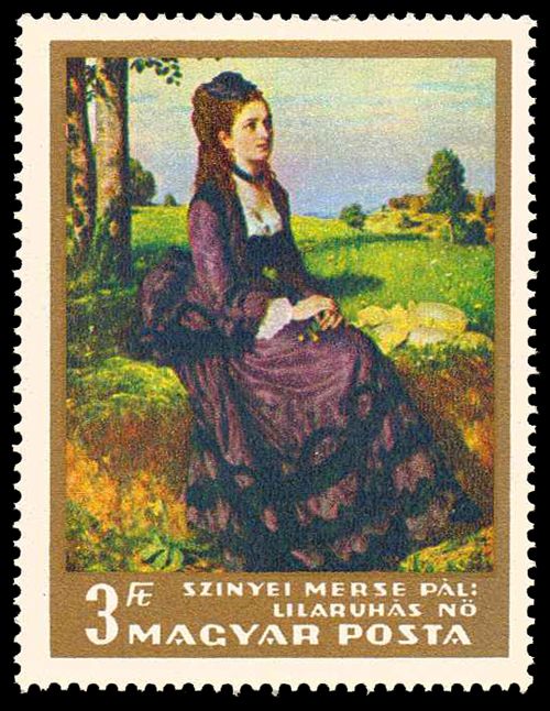 Lady in Violet (Lilaruhás nő), Pál Szinyei Merse (1874)