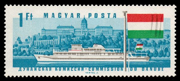 Diesel Ship Hunyadi, Buda Castle, Hungarian Flag