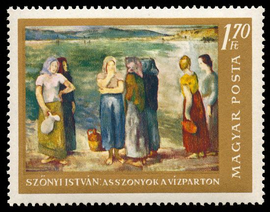 Women at the River Bank by István Szőnyi