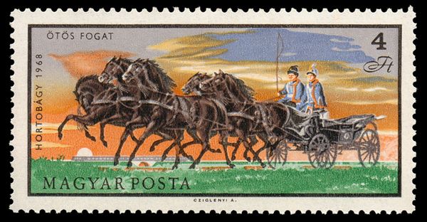 Coach with Five Horses (Equus ferus caballus)