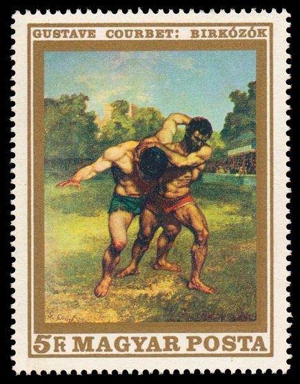 The Wrestlers by Gustave Courbet