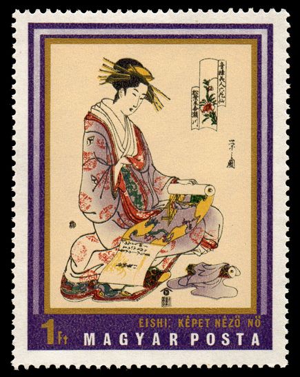 Woman with Scroll by Yeishi