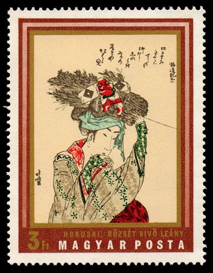 Peasant Woman Carrying Fagots by Hokusai