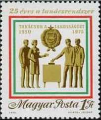 Voters, ballot box, national coat of arms